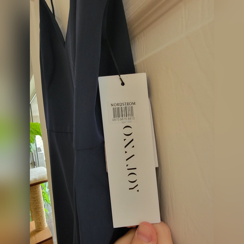 NWT Shona Joy Draped Cocktail Dress In Navy - Picture 8 of 10